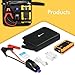 [Quick Charge In & Out] iClever 15000mAh Peak 600amp Portable Car Jump Starter BoostEngine External Power Bank with Multiple Protected Smart Clamp, 100 Lumen LED Light, Yellow