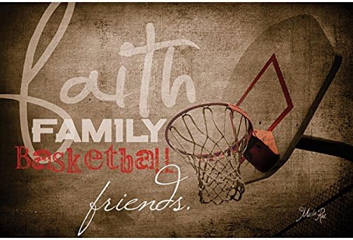 Faith Family Basketball By Marla Rae - 18 x 12 Art Print Poster