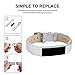 iGK Leather Replacemnt Bands Compatible for Fitbit Alta and Fitbit Alta HR, Genuine Leather Wristbands with Stainless Steel Buckle Silver
