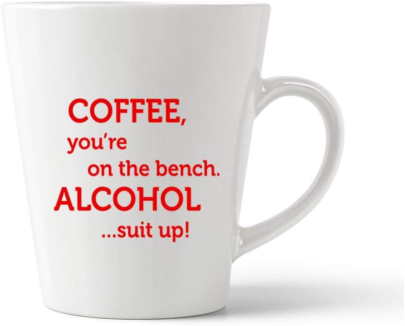 Amazon Com Style In Print Red Coffee You Re On The Bench Alcohol Suit Up Ceramic Latte Mug 12 Oz Home Kitchen