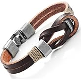 Urban Jewelry Dark Brown Leather Nautical Knot Bracelet for Him and Her 8 inch (Secure New Clasp)