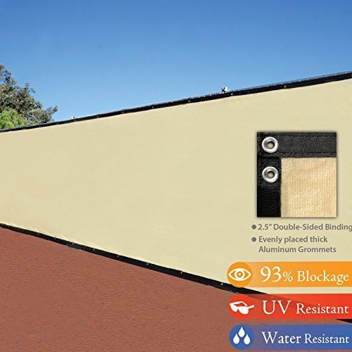 6' x 50' 3rd Gen Tan Beige Fence Privacy Screen Windscreen Shade Fabric Mesh Tarp (Aluminum Grommets) by Fence4ever