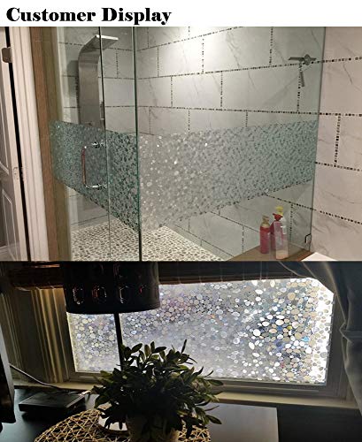 Bloss 3D Non-adhesive Cobblestone Static Cling Privacy Decal Glass Window Vinyl Film For Home and Office Decorative (17.7-by-78.7 Inch )