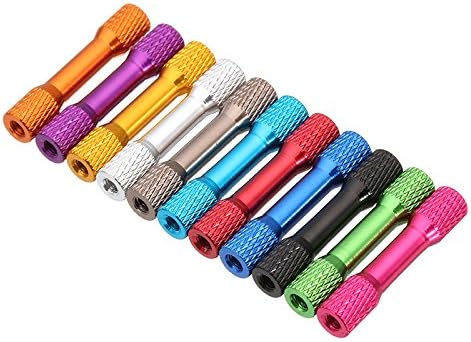 CLAKION 10Pcs M3 30mm Knurled Standoff Aluminum Alloy Multi Color
