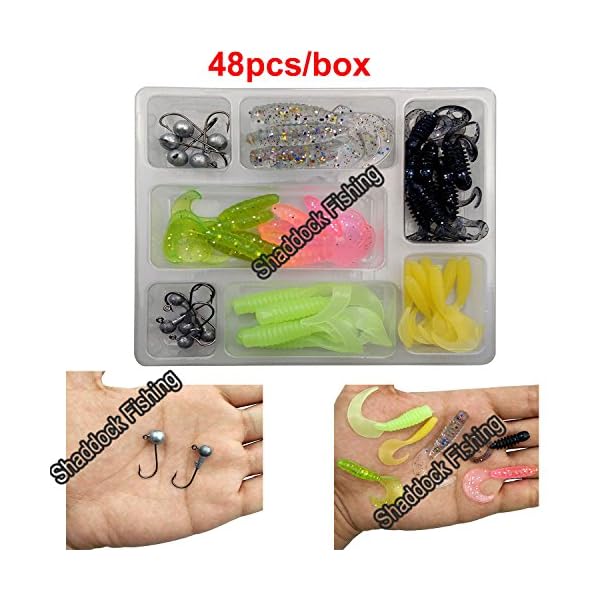 Shaddock-Fishing-110-Piece-Fishing-Lures-Tackle-Kit-Soft-Crappie-Tube-Jigs-Jig-Lead-Heads-Hooks-Fish-Bass-Fishing-Gear-Lures-Kit-Set