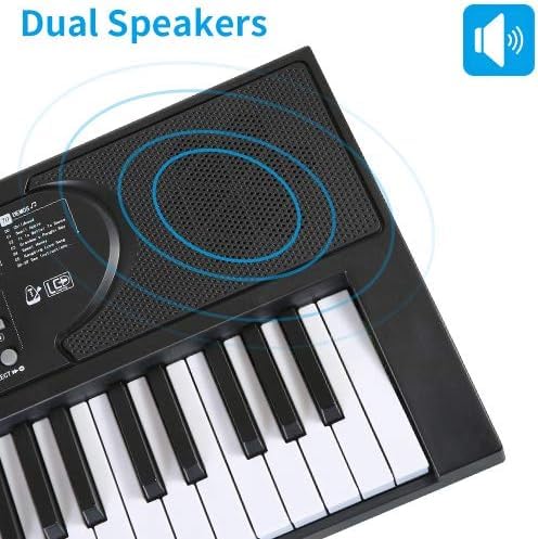 Hricane 61 Keys Piano Keyboard with Microphone Piano Notes Electronic Lectern Gift for Beginner Young Adult Man Women