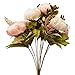 Vintage Artificial Peony Silk Flowers Bouquet, Hmxpls Craft Fake Flowers Floral Decor Glorious Moral for Home Dining-Table Hotel DIY Party Marriage Wedding Christmas Decoration (Light Pink)