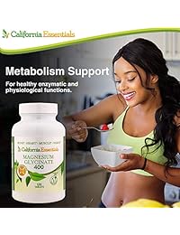 California Essentials Magnesio Glicinato 400, vegano, sin OMG, sin soja, vegetariano y sin gluten Magnesio Suplemento, 120