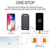 EnerPlex Jumpr Ultra 4K SUPER SLIM POWER BANK w/ BUILT-IN LIGHTNING CABLE for Apple iPhone X, 8, 7, 6s, 6 Plus, iPad [MFi Certified], Micro USB Cable for Samsung Galaxy S7, S6, S5, S8, and NOTE