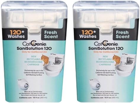 CatGenie 120 SaniSolution Smart Cartridge, Fresh Scent by PetNovations 2-PACK