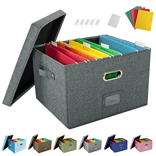 JSungo File Box with 5 Hanging Filing