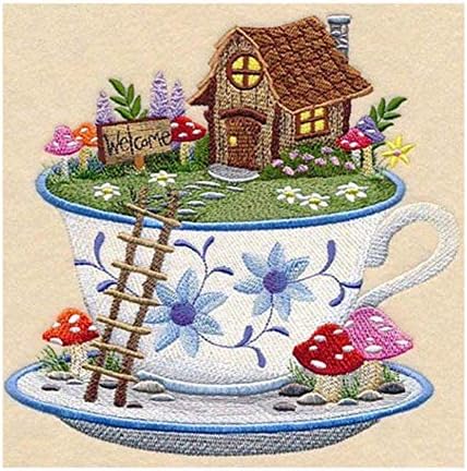 DIY 5D Diamond Painting Full Round Drill Kits Rhinestone Picture Art Craft for Home Wall Decor Teacup House 30X30cm/12"x12"