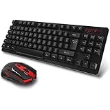 Wireless Keyboard and Mouse Combo Whisper Quiet Keyboard Full Size Multimedia Waterproof Keyboard Mouse for Windows Laptop Notebook PC Desktop Computer