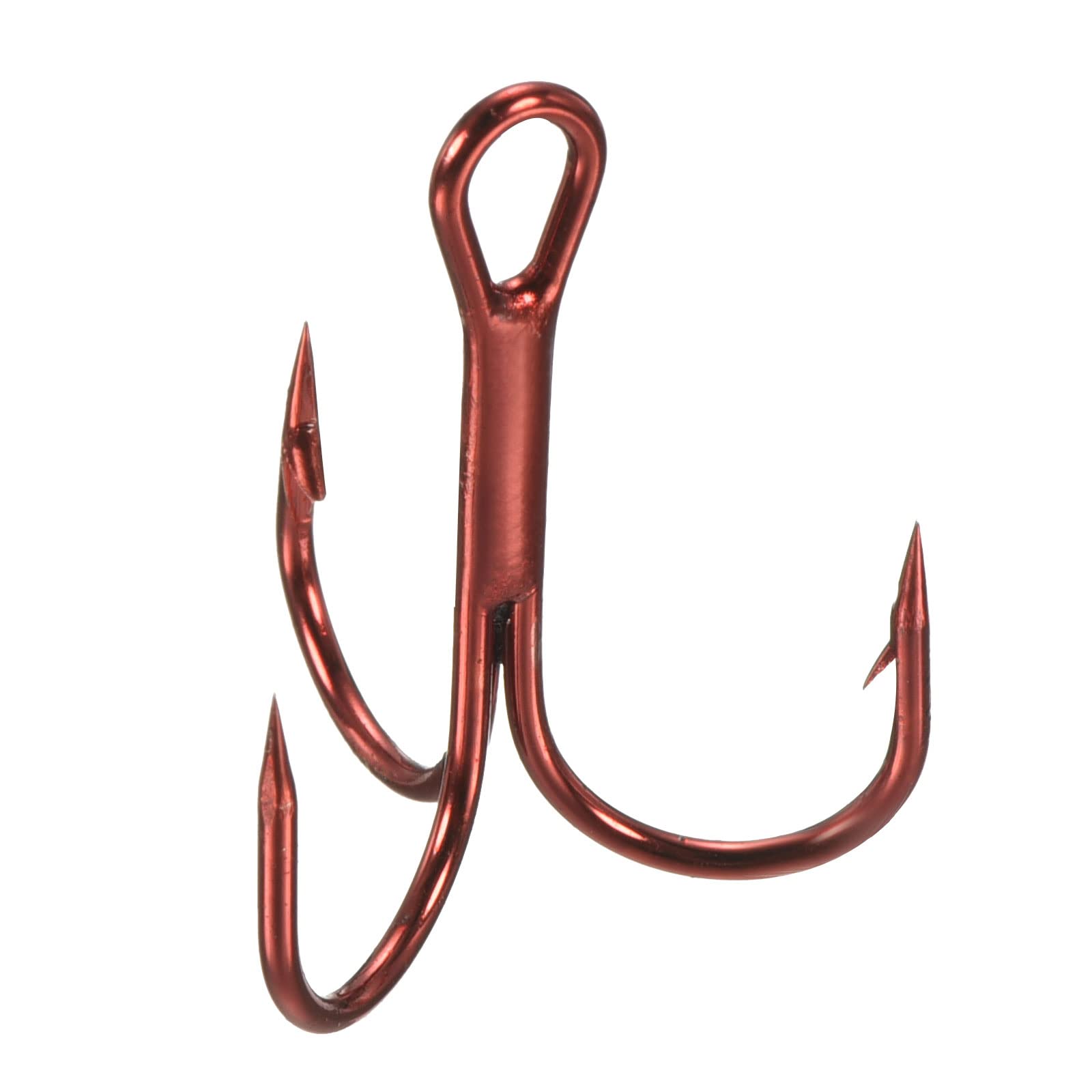 PATIKIL 2# Treble Fish Hooks, 20 Pack 1.02" L Carbon Steel Sharp Round Bend Hook Triple Barbed Hook for Freshwater Saltwater, Red