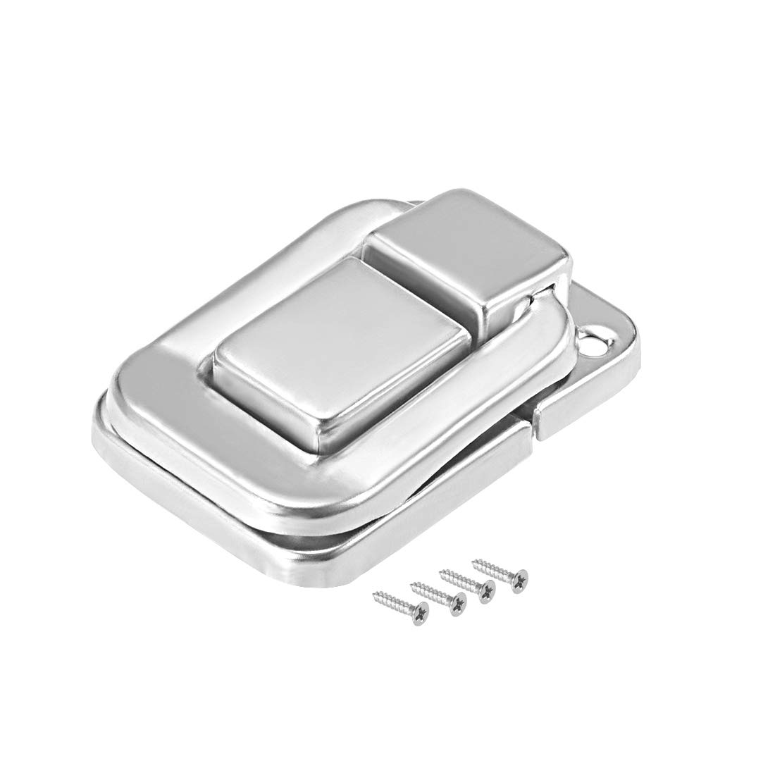 sourcing map Toggle Latch, 38mm Retro Style Silver Tone Decorative Hasp Jewelry Wooden Box Catch w Screws 2 pcs