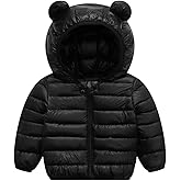 XMWEALTHY Baby Boys Girls Winter Coats Toddler Bear Hoods Down Jacket Infant Kids Light Puffer Padded Outwear 6M-3T