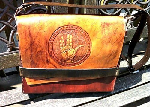 Handmade Leather Star Trek 15" Live Long and Prosper LLAP Laptop Messenger Bag