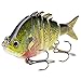 Bassdash Hard Swimbaits Segmented Panfish Shad Minnow Crank Lure 2.5in 3.2in for Bass Pike Walleye Salmon Fishing, One Piece / 4-Pack