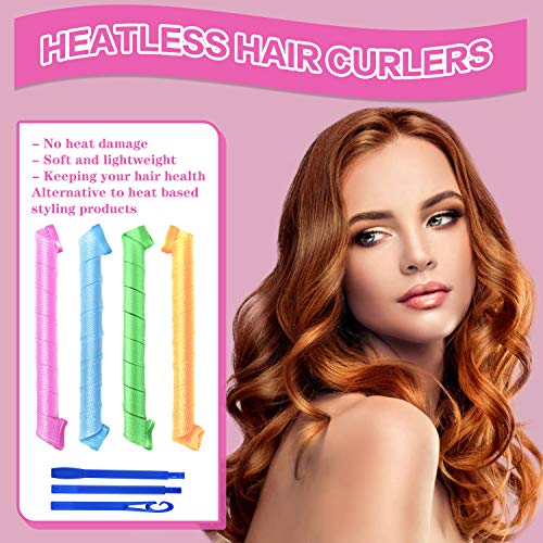 36 Pieces Hair Curlers Spiral Curls Styling Kit, No Heat Hair Curls