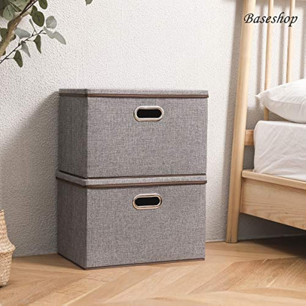 Closet Systems Large Linen Fabric Foldable Storage Container 2Pack