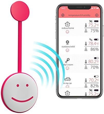 ezbnb Smart Wireless Hygrometer - Indoor Digital Thermometer Humidity Monitor for iPhone IOS Android - Weather Station outdoor Humidity Temperature Smart Sensor With Alerts
