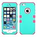 MYBAT TUFF Hybrid Phone Protector Cover for Apple iPhone 5/5S - Retail Packaging - Teal Green/Electric Pink