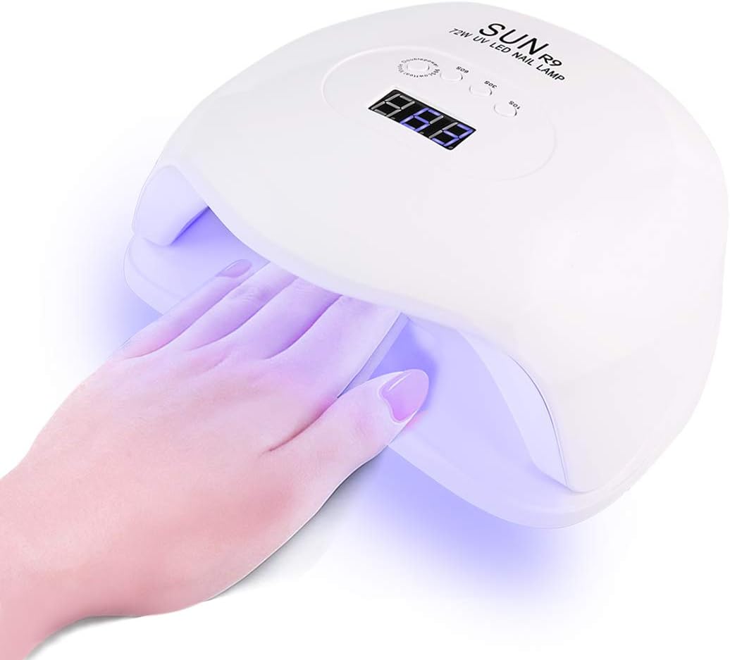 Professional SUN R9 72W UV LED Gel Nail Curing Lamp, Nail Dryer for