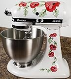 Red Poppy Flowers Watercolor Vinyl Decals for Kitchen Mixers