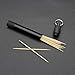 PPFISH Pocket Toothpick Holder keychain - Waterproof Aluminium Alloy Toothpick Box Container & Titanium Toothpick Ultralight Travel Kits (Black Aluminum + TI)