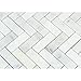 Carrara White Italian (Bianco Carrara) Marble 1 X 3 Herringbone Mosaic Tile, Polished