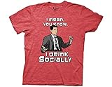 Ripple Junction Archer Social Drinker Adult T-Shirt Medium Heather Red