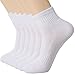 CelerSport Men's Ankle Athletic Cushion Arch Support Performance Sport Socks 6 Pack White