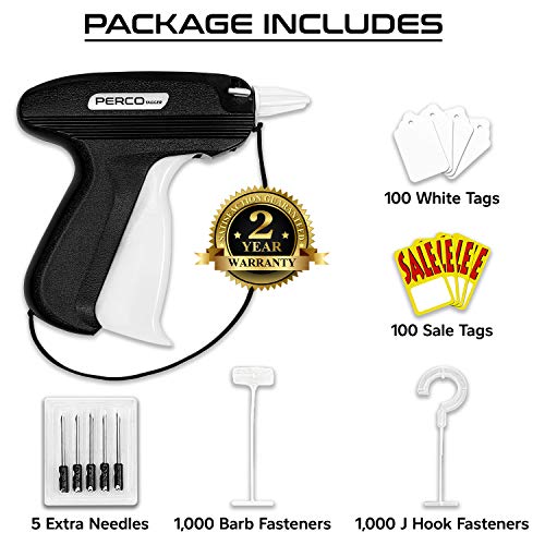 Perco Tagging Gun for Clothing Tag Attacher Kit for Retail, Office