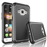 Tekcoo Galaxy Luna Case, Tekcoo Galaxy Amp 2 Case/Express 3 Case/J1 2016 Case, [Tmajor] Shock Absorbing Rubber Plastic Defender Case For Samsung Galaxy Luna/Amp 2/Express 3/J1 2016 -Gray