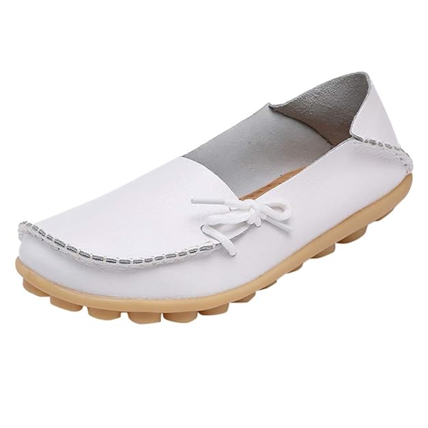 friendGG Mutter LäSsig Weiche Schuhe Krankenschwester Krawatte Flache Damen LäSsige äDchen Casual Bequeme Knoten Schlupfschuh