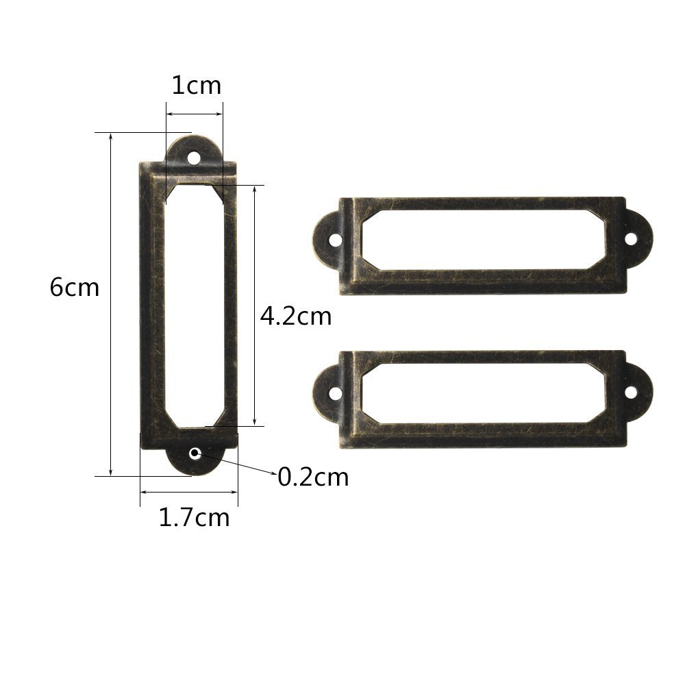 Yfmd Antique Brass Metal File Cabinet Drawer Tag Labels Holders