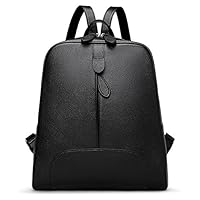 Hot Style Women Real Genuine Leather Backpack Purse SchoolBag for ladies by Coolcy (Black)