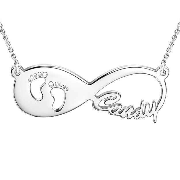 Soufeel Namenskette Unendlichkeits Persönalisierte Namen Halskette 925 Sterling Silber