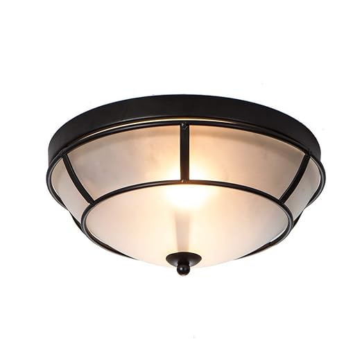 Glorious Home Modern Black Ceiling Light,Round Glass Ceiling Light