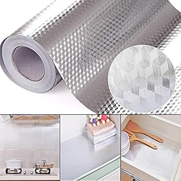 2 Meters Aluminum Foil Stickers, Kitchen Oil Proof Sticker, Kitchen Backsplash Wallpaper Self