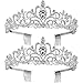 2 Pack Tiara for Girls Tiara Princess Crown Girls Rhinestones Crystal Wedding Bridal Crown Tiara 2 Pack with Comb Women Princess Crown Headband (Style 1)