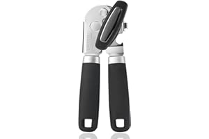 Can Opener Manual, UHIYEE Handheld Can Opener Heavy Duty with High Carbon Sharp Blade, Ease Can Open for Seniors with Comfort