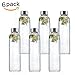 MIU COLOR 6Pack Glass Water Bottle - Eco-Friendly Shatter Resistant Borosilicate Glass Bottle, BPA, PVC and Lead Free