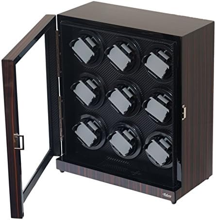 Watch Winder Ebony Wood W/LCD Display For Automatic Watches.