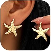 Starfish Earrings for Women Dainty Starfish Stud Earrings Boho Beach Statement Earring for Women Summer Vacation Jewelry
