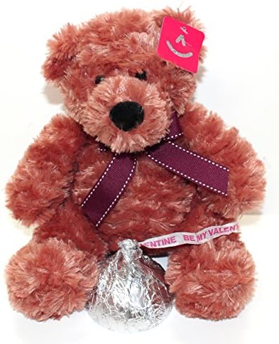 Valentine Gift Set - Teddy Bear plush 11" with a Giant Hershey's Chocolate Kiss 7 oz
