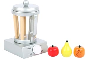 Small Foot Wooden Toys Wooden Blender Set Includes Fruit for Play Kitchens Designed for Children Ages 3+, Multi (10596)