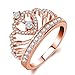 Similanka Rings Women 18K Rose Gold Plated AAA Cubic Zirconia Princess Crown Ring Girl Gift Wedding Engagement (9)