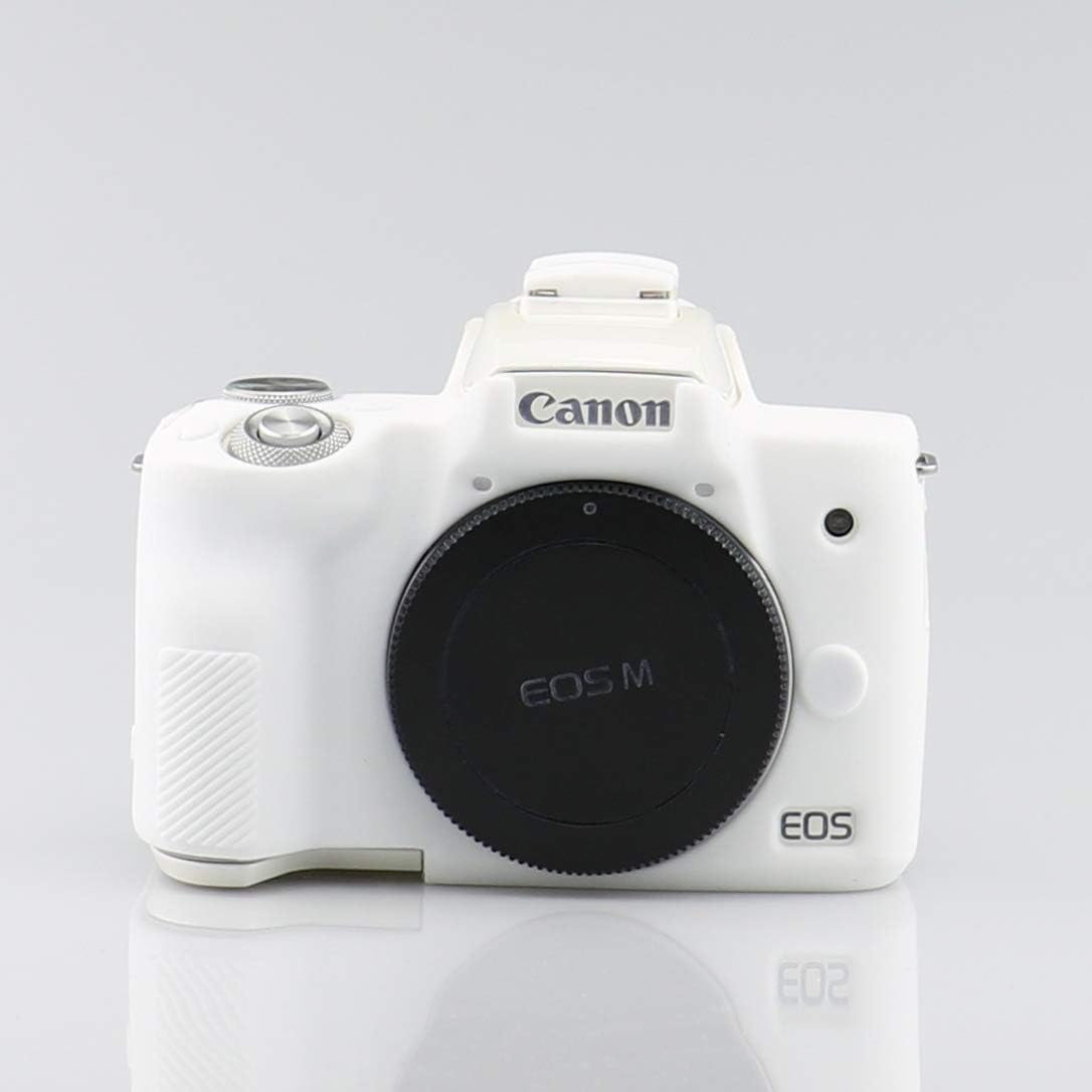 Techgo Canon M50 Body Case Cover Soft Silicone Protective Accessory Camera Housing Camera Rubber Detachable Protection Camera Bag for Canon M50 Digital Camera (White)