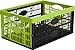 CleverMade CleverCrates 32 Liter Collapsible Storage Bin/Container: Grated Wall Utility Basket/Tote, Celery Green